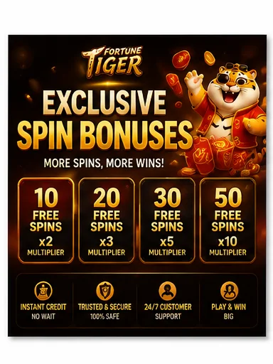 Exclusive spin bonuses — 10, 20, 30 or 50 free spins with up to 10x multiplier