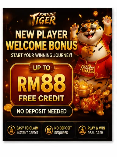 New player welcome bonus — up to RM88 free credit, no deposit needed
