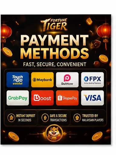 Supported Malaysia payment methods — Touch n Go, Maybank, DuitNow, FPX, GrabPay, Boost, ShopeePay, Visa